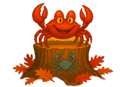 Crabtree Bay Studio - Crab on Tree Stump Logo